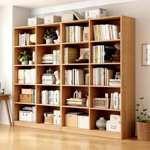 Solid Wood Bookcase Integrated Wall Mounted Floor Storage Rack Children’s Bookcase Student Home Study Bookshelf Storage Cabinet