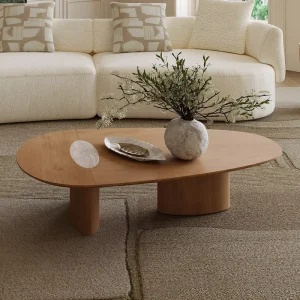 Solid Wood Coffee Table Large Flat Italian Light Luxury Living Room Furniture Requires Assembly SG080