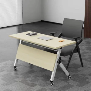 Solid Wood Conference Table with Metal Legs Modern Design Multi Functional for Home Office Living Room
