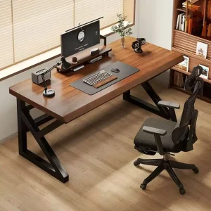 Solid Wood Convertible Computer Desk Multi Functional for Home Bedroom Gaming E Sports Student Study Writing Office Long Slab