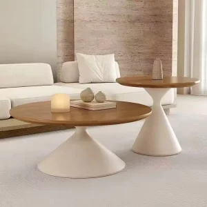 Solid Wood Corner Table Wabi Sabi Round Side Table Stylish Homestay & Living Room Furniture Combination