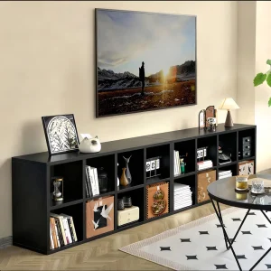 Solid Wood Customizable Modern European TV Cabinet Floor Standing Living Room Storage Unit with Double Doors