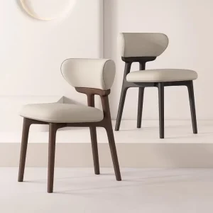 Solid Wood Dining Chair Home Nordic Cotton Linen Fabric Hotel Backrest Chair Modern Simple Restaurant Dining Table Chair Stool