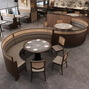 Solid Wood Dining Table Set with Marble Top and Nordic Design for Restaurant Use Space Saving Commercial Furniture