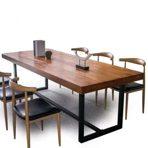Solid Wood Dining Table and Chair Simple Household Rectangular Coffee Shop Restaurant Casual Dining Table and Chair