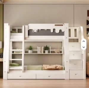 Solid Wood Dormitory Bunk Bed with Thickened Layers