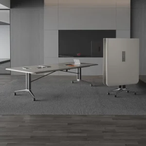 Solid Wood Eco Friendly Modern Adjustable Foldable Oblong Conference Table for Home Commercial Use Multi Functional Design