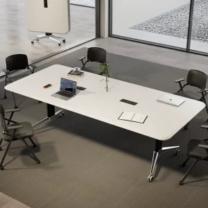 Solid Wood Eco Friendly Modern Conference Table Adjustable Foldable Legs Multi Functional Design for Conference Room Hotel