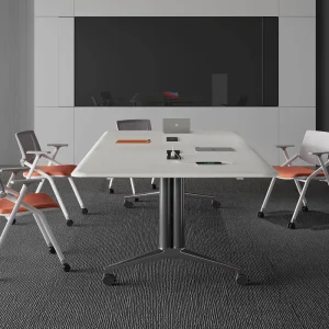 Solid Wood Eco Friendly Modern Conference Table Adjustable & Foldable Oblong Design for Conference Room Hotel or Office Use