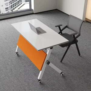 Solid Wood Eco Friendly Multi Functional Modern Oblong Conference Table with Adjustable Foldable Legs for Home or Office Use