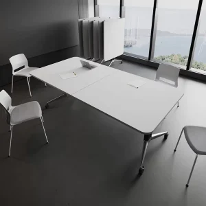 Solid Wood Foldable Adjustable Eco Friendly Oblong Conference Table 10 Seater Commercial Use Office Furniture for Hotel School