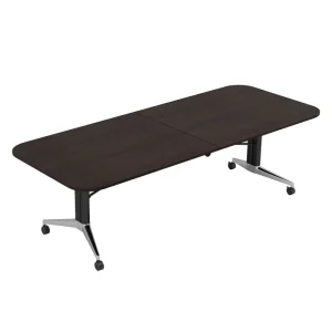 Solid Wood Foldable Conference Table with Wheels Movable Office Furniture Modern Design 10 Seater