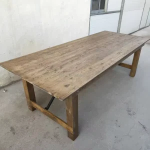 Solid Wood Foldable Retro Commercial Harvest Farm Dining Table with Antique Appearance