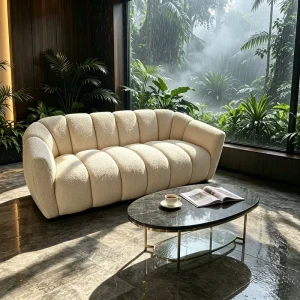 Solid Wood Frame Fabric Straight Living Room Sofa Modern Luxury Couch Home Indoor Furniture Sofa Set for Household Living