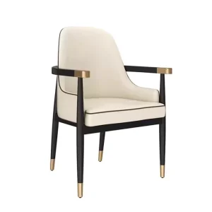 Solid Wood Hotel Restaurant Chair with Comfortable Armrest Modern Design for Reception or Dining Restaurant Furniture