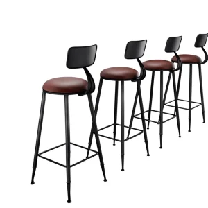 Solid Wood Iron Art Bar Chair American Light Luxury Industrial Style High Back Customizable Commercial Use