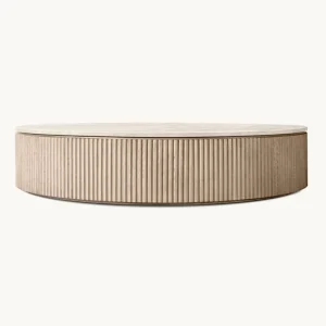 Solid Wood Marble Top Coffee Table for Home Dining and Kitchen Living Room Furniture