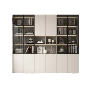 Solid Wood Modern 5-Tier Floor-to-Ceiling Living Room Storage Bookshelf Multi-Function Office Bookcase
