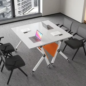 Solid Wood Modern Adjustable Conference Table Steel Legs Eco Friendly Design for Conference Rooms Hotels Office Use 5 Year