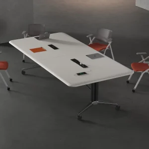 Solid Wood Modern Adjustable Foldable Oblong Conference Table for Home or Office Use Multi Functional Design
