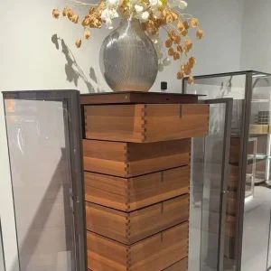 Solid Wood Modern Aircraft Cabinet Metal Frame Multi-Layer Storage Customizable Home Furniture