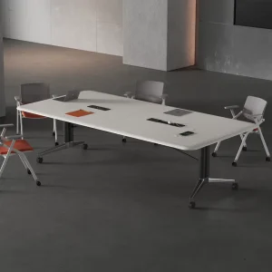 Solid Wood Modern Conference Table Adjustable Eco Friendly Foldable Multi Functional Commercial Metal Conference Rooms