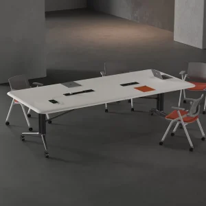 Solid Wood Modern Conference Table Adjustable Eco Friendly Foldable Multi Functional Commercial Metal Conference Rooms