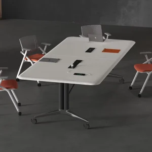 Solid Wood Modern Conference Table Adjustable Eco Friendly Foldable Multi Functional Commercial Metal Conference Rooms