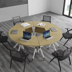 Solid Wood Modern Conference Table Adjustable Eco Friendly Foldable and Multi Functional
