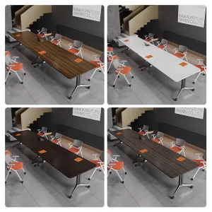 Solid Wood Modern Conference Table for Home Office and Living Room with Adjustable Foldable Legs Eco Friendly Design