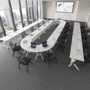 Solid Wood Modern Conference Table with Adjustable Legs Eco Friendly Design for Conference Room Hotel or Office Use