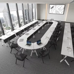 Solid Wood Modern Foldable Conference Table for Conference Room Use Adjustable Eco Friendly Multi Purpose Design