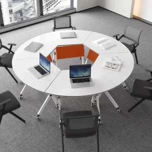 Solid Wood Modern Foldable Conference Table for Home Office Conference Room Use Adjustable Eco Friendly Design