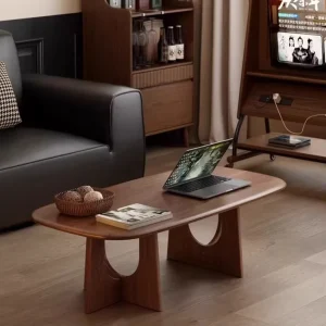Solid Wood Modern Minimalist Low Coffee Table Small Sized for Living Room Home Use