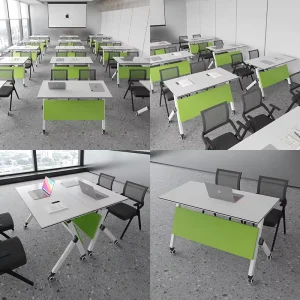 Solid Wood Modern Oblong Conference Table Adjustable Eco Friendly Multi Functional for Home and Office Use