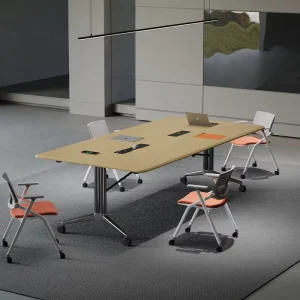 Solid Wood Modern Oblong Conference Table Eco Friendly Multi Functional Commercial Office Furniture