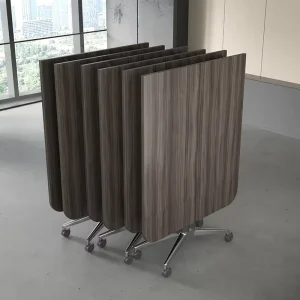 Solid Wood Modern Oblong Conference Table with Adjustable Foldable Legs Eco Friendly Design for Home Office Use