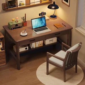 Solid Wood Nordic Desk with Drawer for Student Home Office and Bedroom Study China