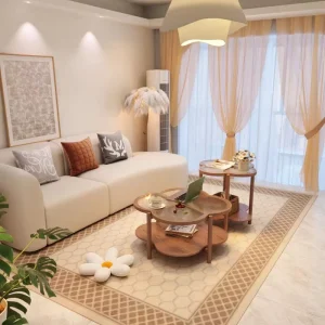 Solid Wood Nordic Wabi Sabi Modern Living Room Coffee Table for Small Apartment Cream Color No Assembly Home Furniture CJ040