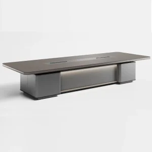 Solid Wood Rectangular Conference Table with Cable Management for Executive Office Meeting Rooms