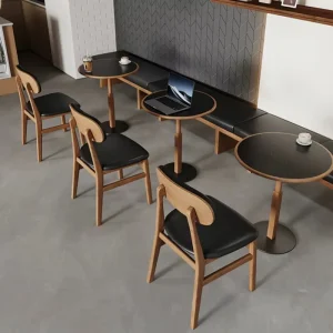 Solid Wood Restaurant Furniture Restaurant Chairs and Tables Booth Seating Bench Dining Coffee Shop Table Chair Sets
