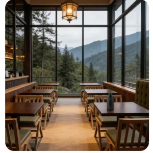 Solid Wood Restaurant Table and Chair Combination Modern Simple Design Commercial Furniture Model 0001 for Restaurant Cafe Bar