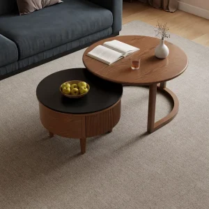 Solid Wood Rock Slab Coffee Table Modern Minimalist Design for Living Room Home Use Small Apartments Requires CJ094