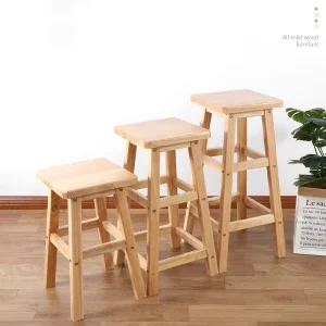 Solid Wood Simple And Versatile Tabletop Bar Stools Durable High Legged Stool Bar Stool