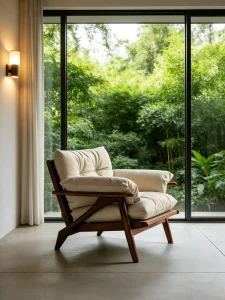 Solid Wood Single Armchair Ideal for the Living Room or Bedroom a Vintage-style Single Armchair