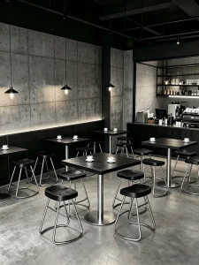 Solid Wood Small Square Industrial Style Silver Wrought Iron Log Style Table and Chair Set for Commercial Cafs Restaurants Bar