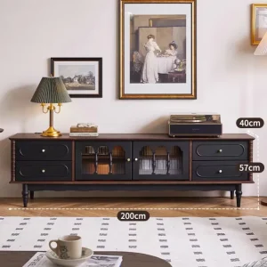 Solid Wood TV Cabinet Modern Luxury White Oak TV Stand for Living Room Handmade Eco Friendly Durable Minimalist Storage Console