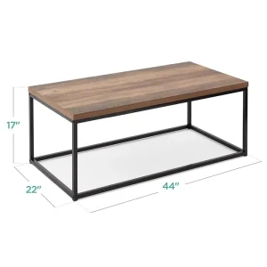 Solid Wood Top Multifunctional Coffee Table with Metal Legs Modern Design Living Room Furniture for Bedroom Hotel Outdoor Use