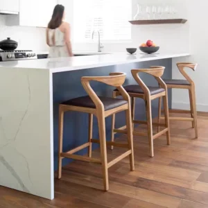 Solid Wood Traditional Kitchen Furniture Wooden Bar Stool for Restaurant and Dining Room