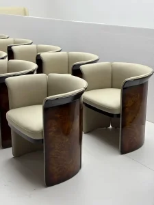 Solid Wood Veneer Chair Italian Design Luxury Dining Room Living Room Office